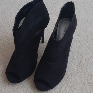 Nine West KourtX5 Black Suede Mesh Booties
